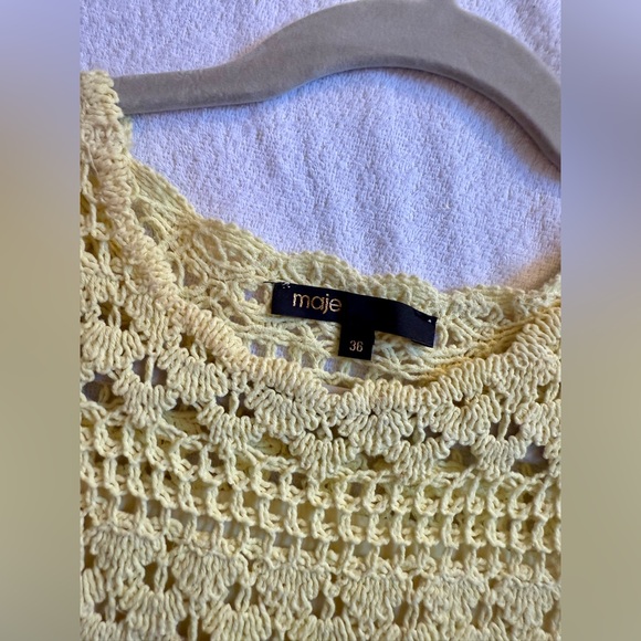 Maje Yellow and Lavender Crochet-knit maxi dress - Picture 7 of 8